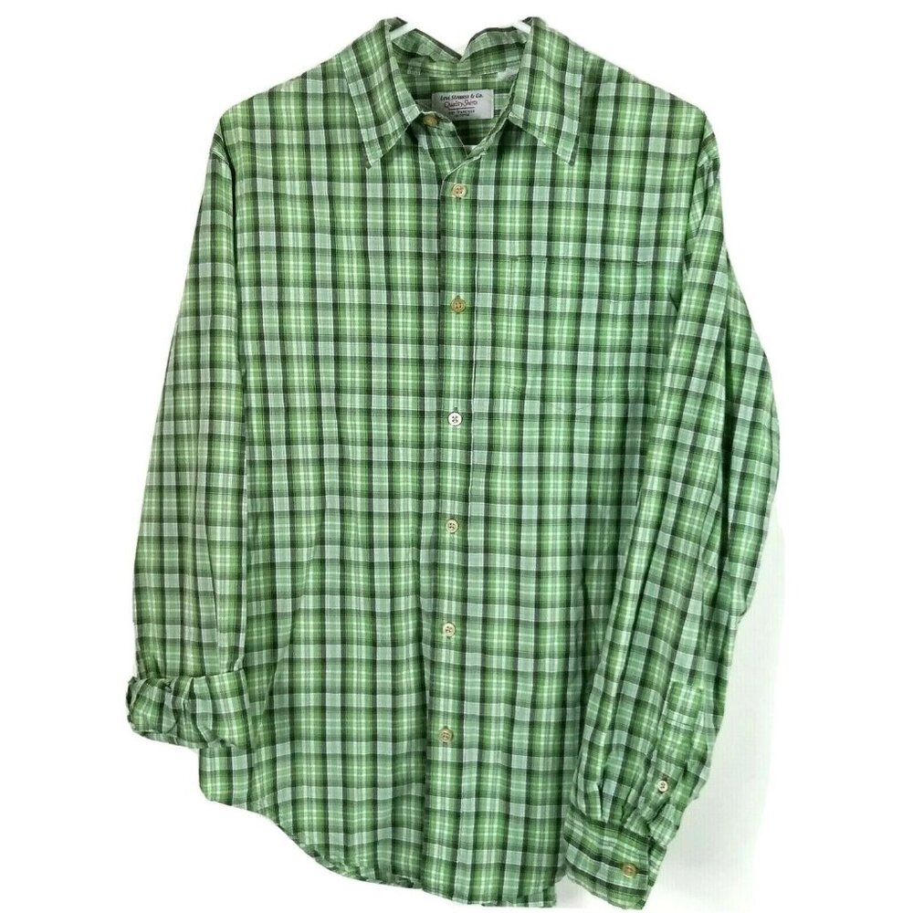 Levi Strauss & Co Casual Long Sleeve Plaid Check Shirt Mens Medium Green